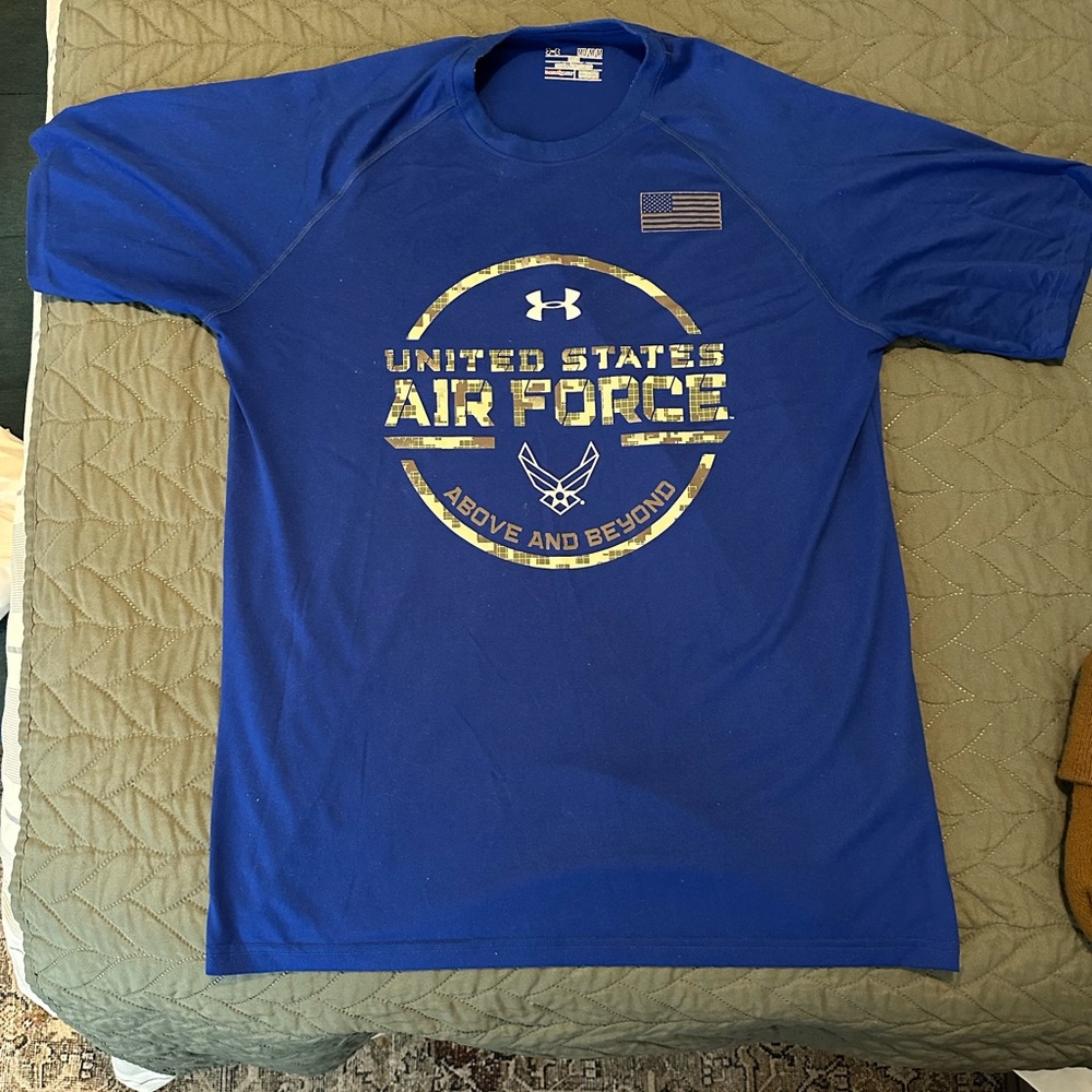 Under Armour Blue Short Sleeve Tee with Air Force Logo